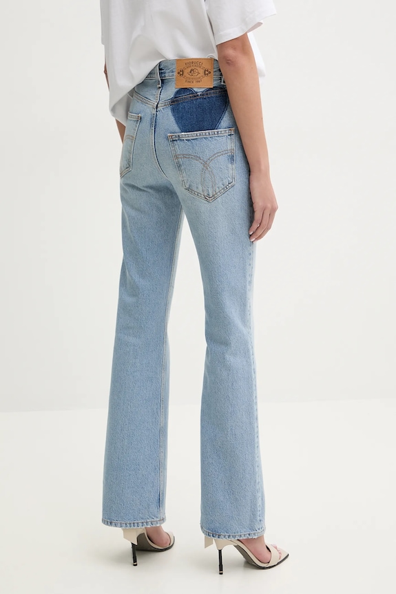 Odzież Fiorucci jeansy Faded Heart Pocket Flared Jeans U02SPDJE075DN01DN01 niebieski