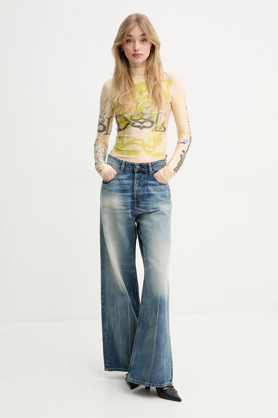 Diesel jeansy bawełniane 1996 D-SIRE L.32 TROUSERS A06925.09L47 niebieski SS25
