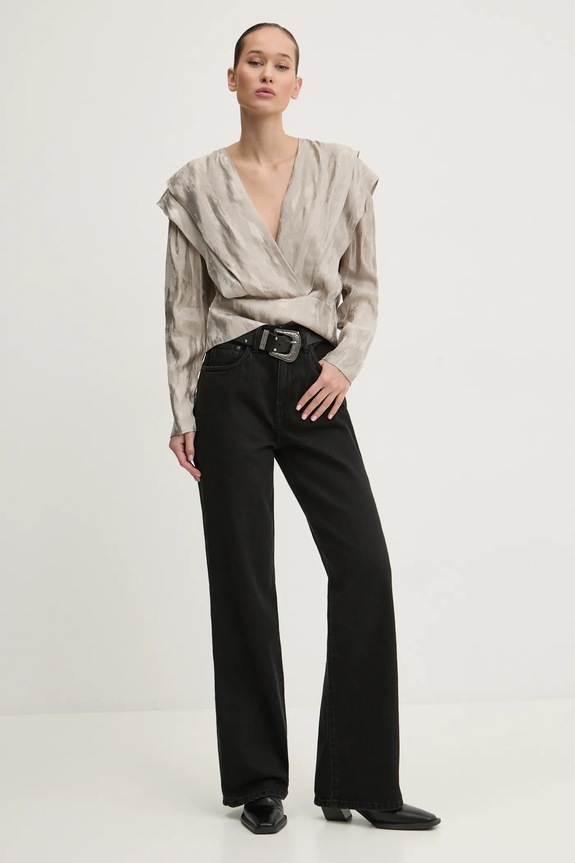 PURPLE BRAND jeansy WIDE SIDE CUT OUT D2001.WCBL224 czarny SS25