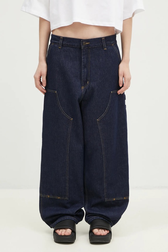 Τζιν παντελόνι Carhartt WIP Brandon Double Knee Pant μπλε I034635.102