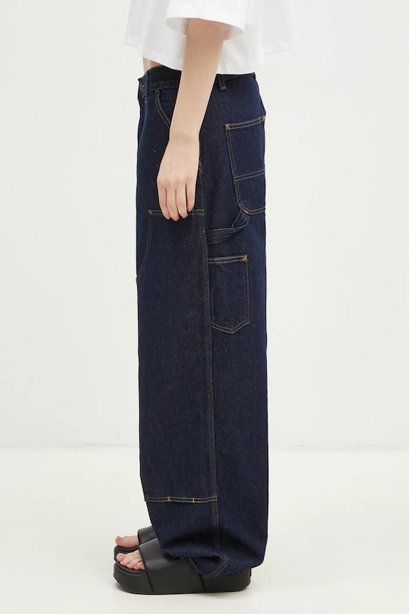 Τζιν παντελόνι Carhartt WIP Brandon Double Knee Pant I034635.102 μπλε AW25