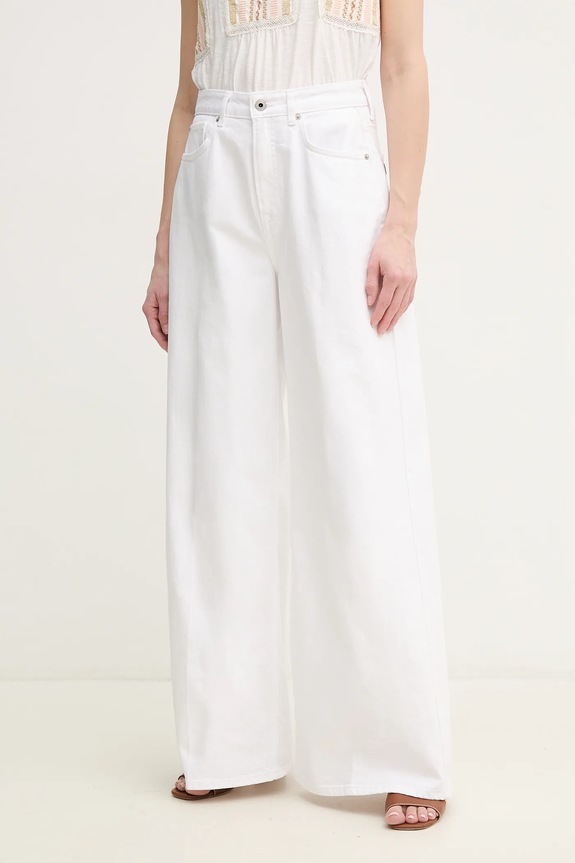 Rifle Pepe Jeans WIDE LEG JEANS UHW JAIMY Planet friendly biela PL204740TC5