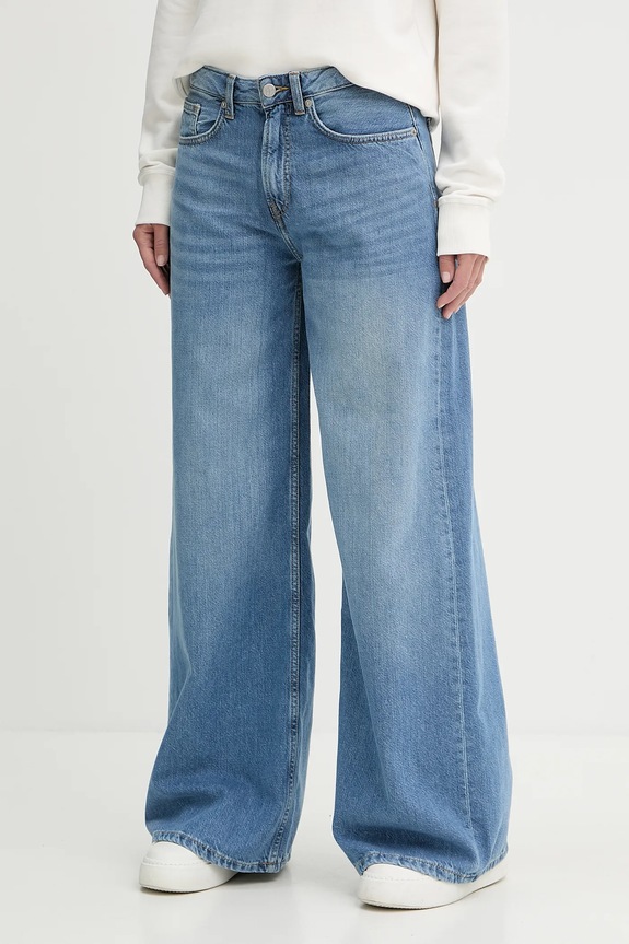 Pepe Jeans blugi WIDE LEG JEANS MW VINTAGE Planet friendly albastru PL205015
