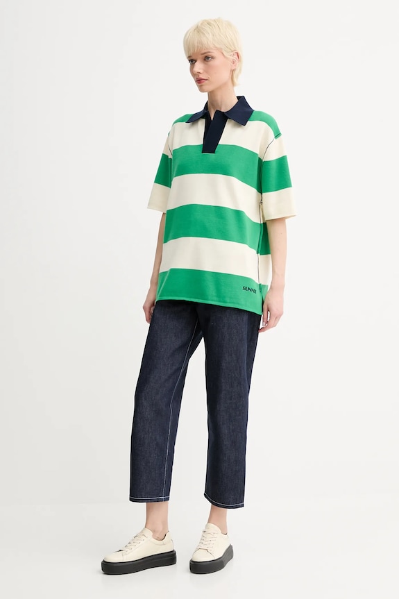 Sunnei jeansy RTWWBOT013 granatowy SS25