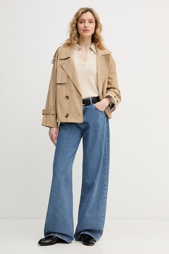 United Colors of Benetton wide leg traperice za žene 43UNDE02B plava SS26