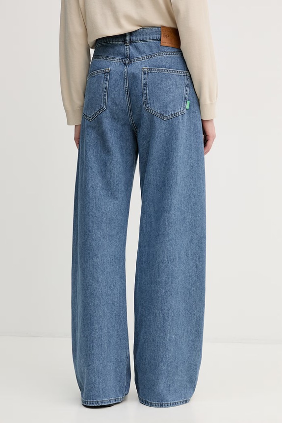 Odjeća United Colors of Benetton wide leg traperice za žene 43UNDE02B plava