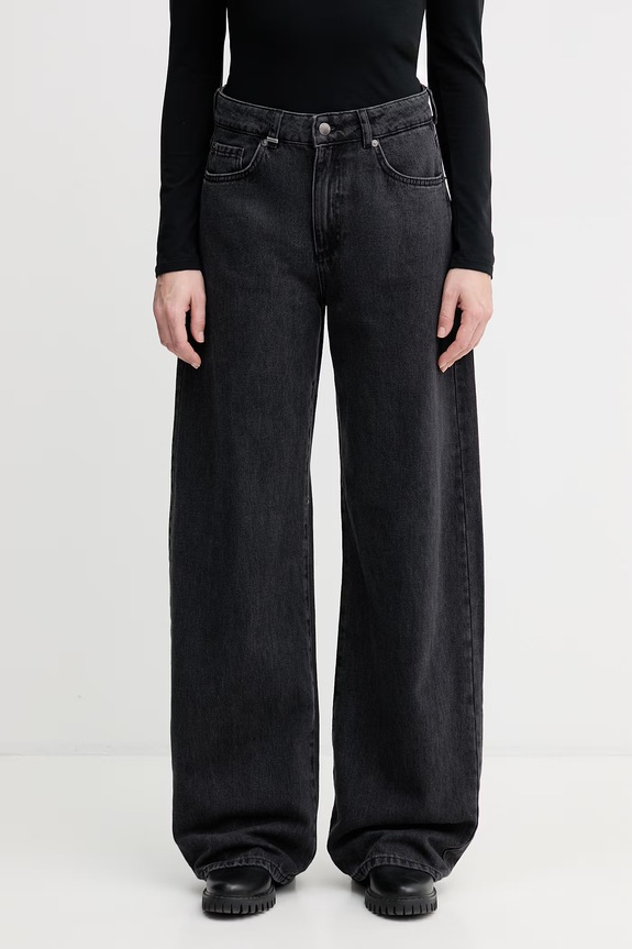 United Colors of Benetton wide leg traperice za žene crna 43UNDE02B