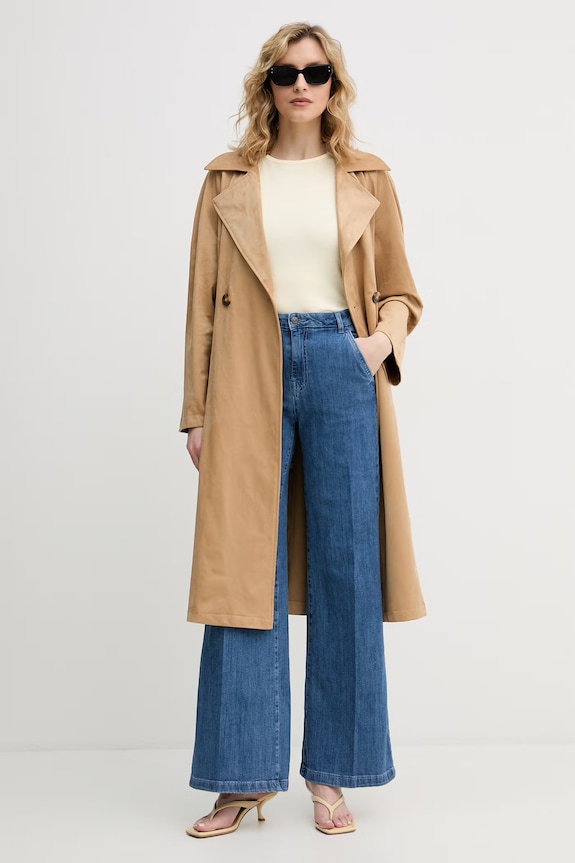 United Colors of Benetton Rifle wide leg dámske 4TUT574X5 modrá SS26