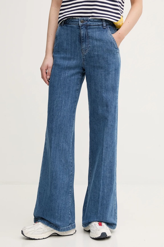 United Colors of Benetton jeansy wide leg damskie niebieski 4TUT574X5