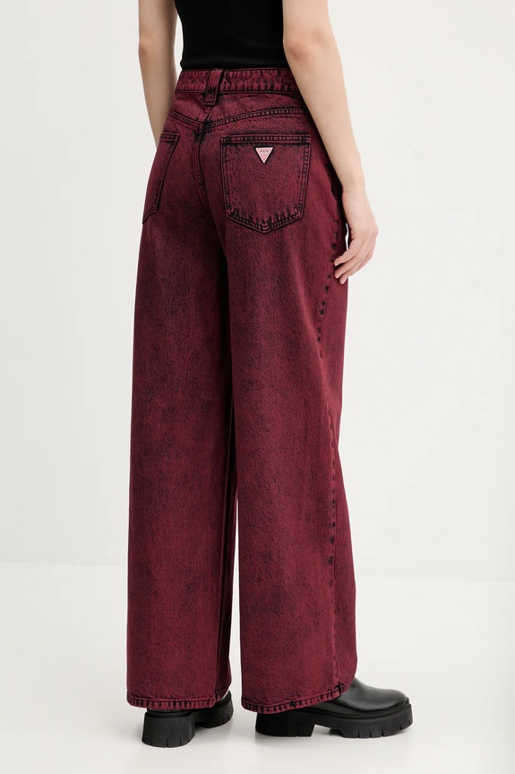 Ρούχα Τζιν παντελόνι Guess Originals W5RG02.D4XYE μπορντό