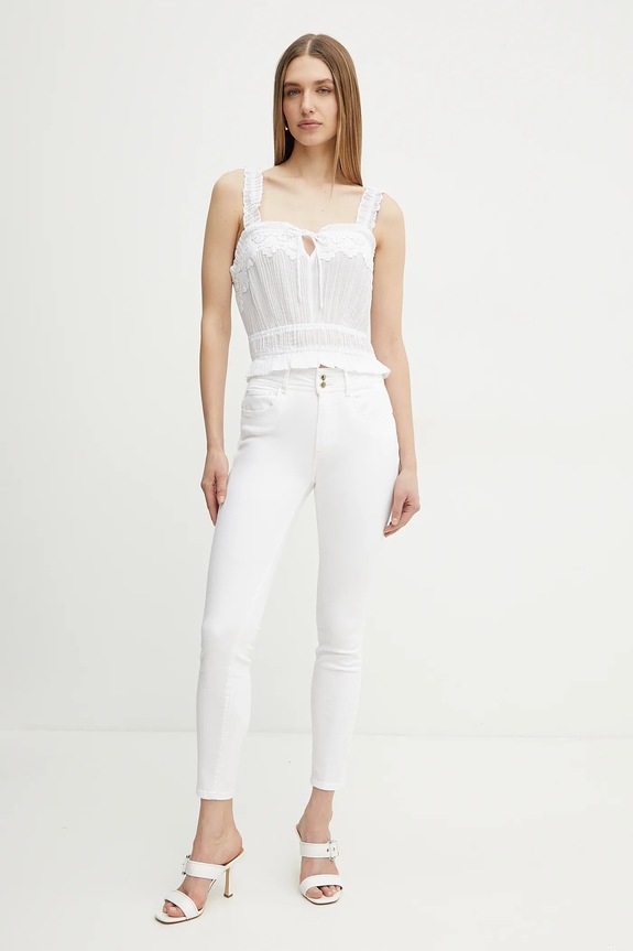 Guess jeansy W5GA34.D5N72 biały SS26