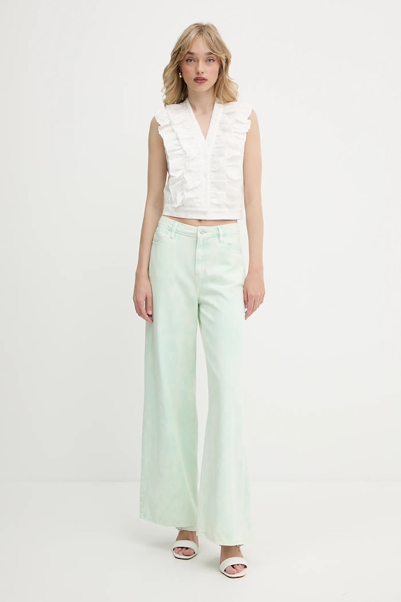 Guess jeansy bawełniane BELLFLOWER W5GA82.WHAG1 zielony SS25