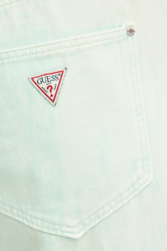 Guess jeansy bawełniane BELLFLOWER zielony W5GA82.WHAG1
