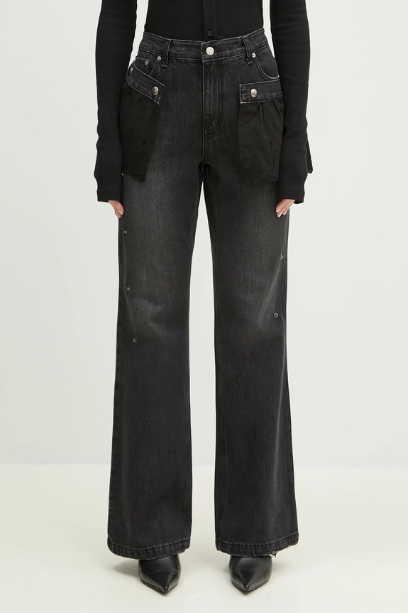 Džíny Andersson Bell Flower Lace Attached Bootcut námořnická modř apa796w