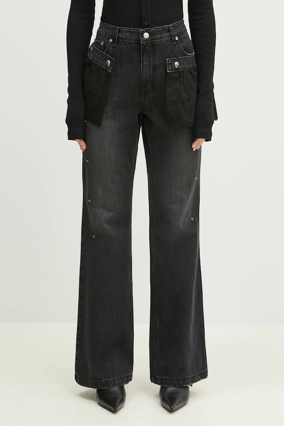 Džíny Andersson Bell Flower Lace Attached Bootcut námořnická modř apa796w