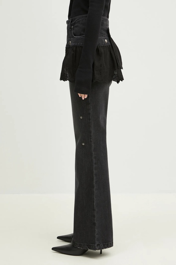 Džíny Andersson Bell Flower Lace Attached Bootcut apa796w námořnická modř SS25