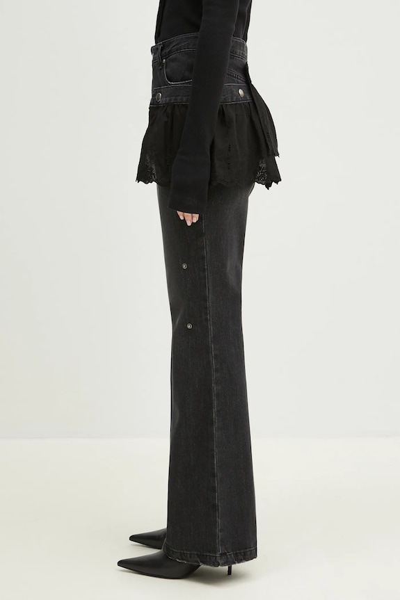 Džíny Andersson Bell Flower Lace Attached Bootcut apa796w námořnická modř SS25