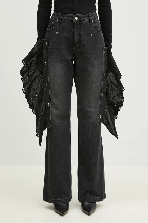 Džíny Andersson Bell Flower Lace Attached Bootcut apa796w námořnická modř