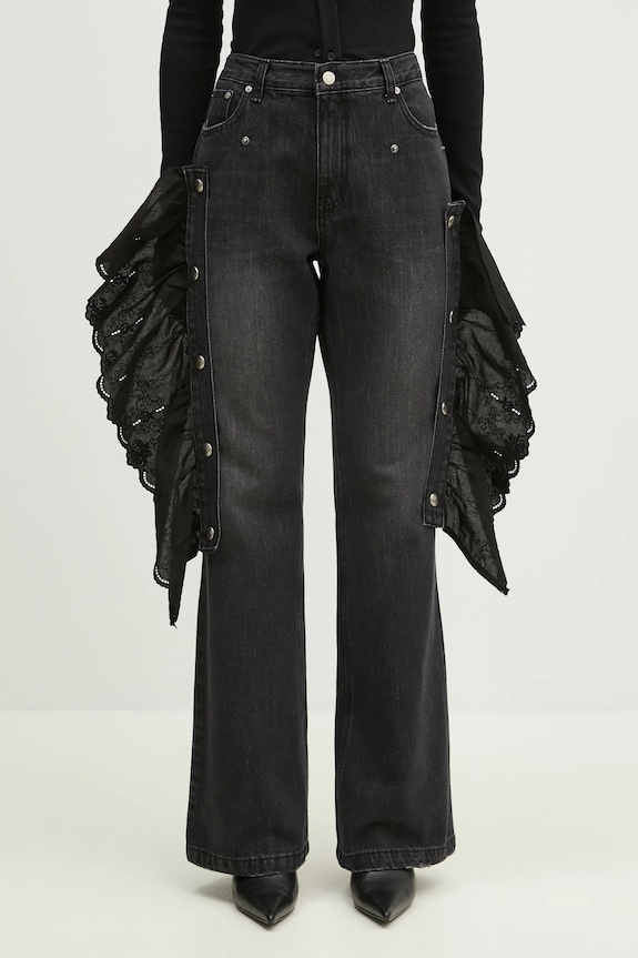 Džíny Andersson Bell Flower Lace Attached Bootcut apa796w námořnická modř