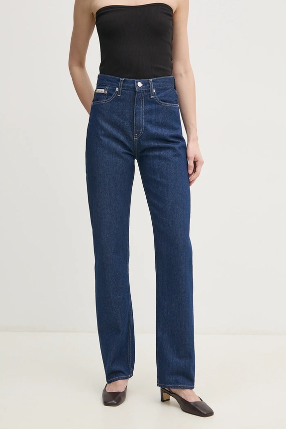 Calvin Klein Jeans jeansy bawełniane Planet friendly granatowy J20J225128