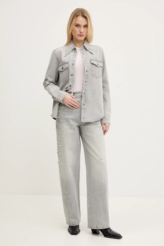 Miss Sixty jeansy 6S1JJ47700 szary SS25