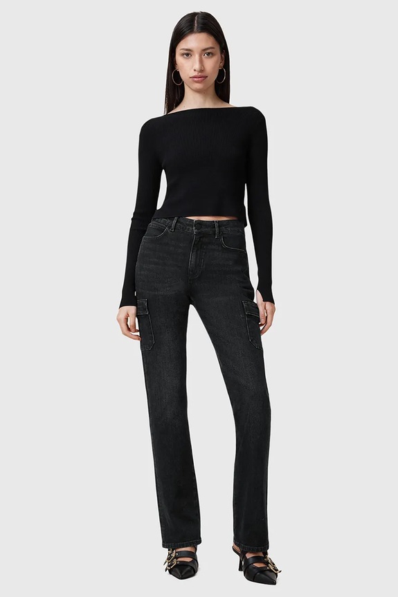 Rifle AllSaints HOLLIS Planet friendly čierna W013EC