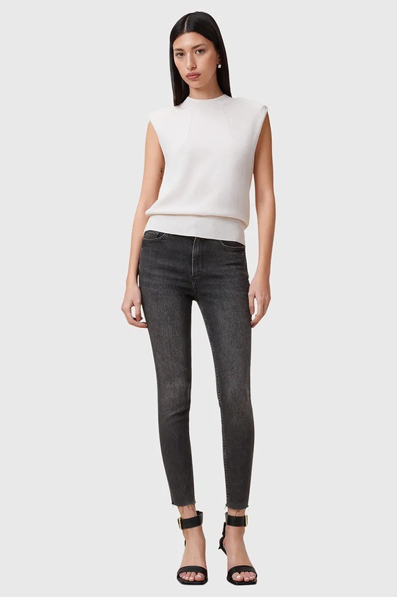 AllSaints jeansy MILLER Planet friendly czarny W081EC