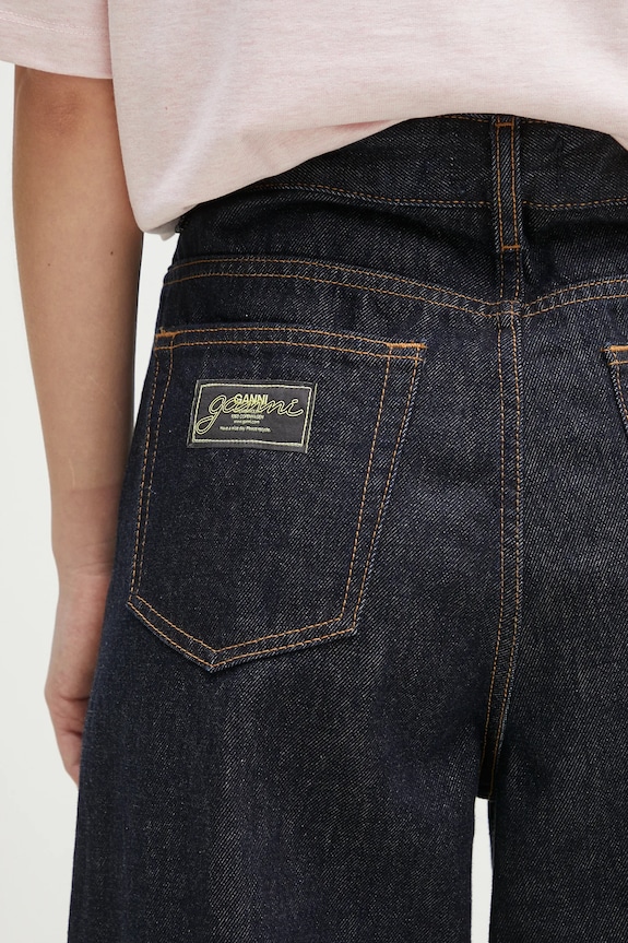 GANNI jeansy Rinse Denim Izey Belt J1624 granatowy