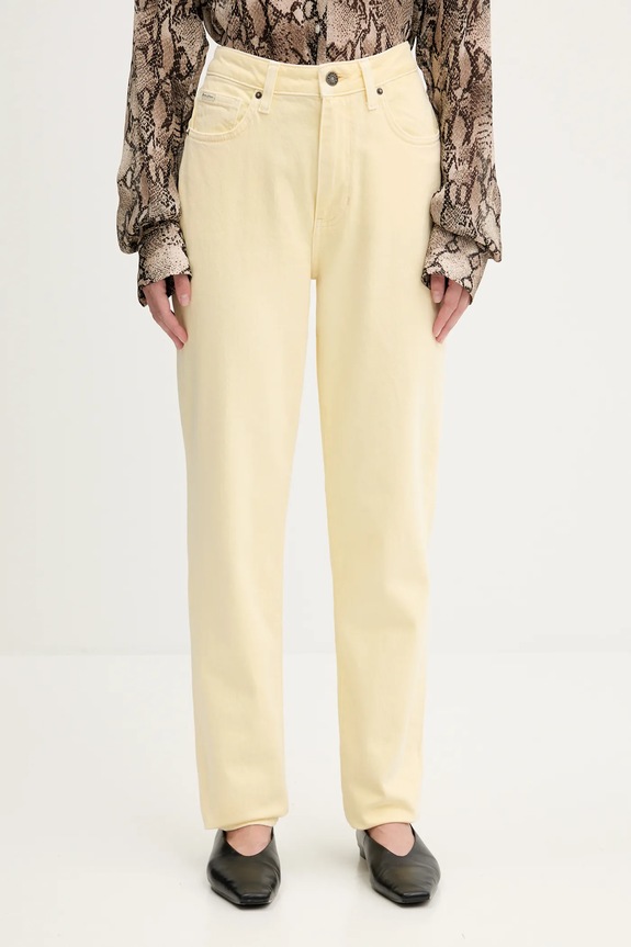 Τζιν παντελόνι Guess Jeans Planet friendly κίτρινο W5GA0D.D5M62