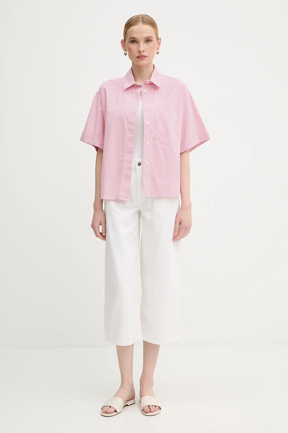 United Colors of Benetton pantaloni 4LEDDF09P alb SS25