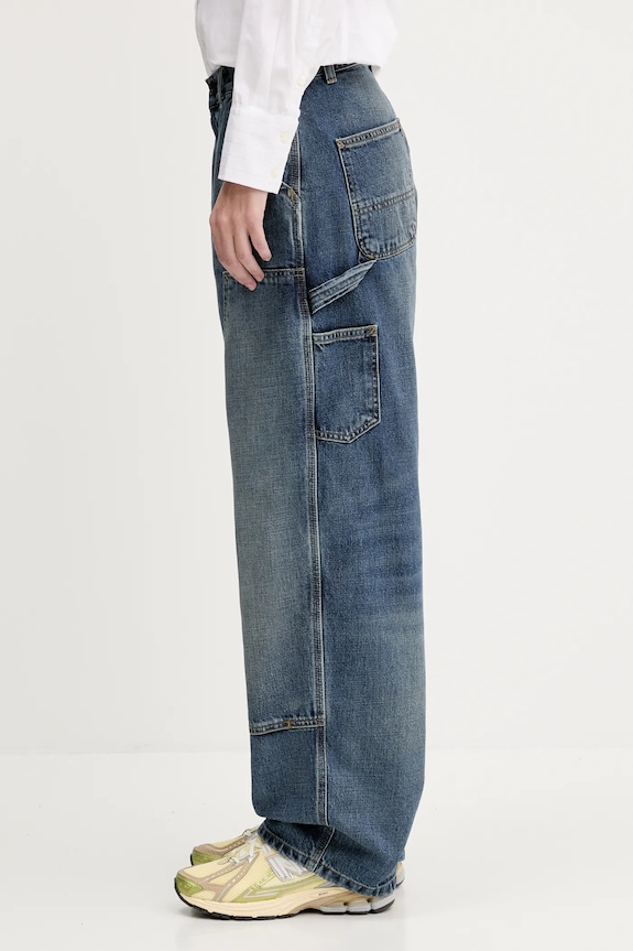 Bavlněné džíny Carhartt WIP Brandon Double Knee Pant I034462.014L námořnická modř SS25
