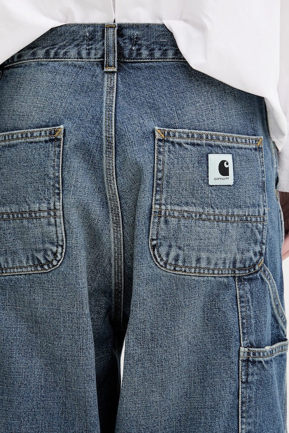 Bavlněné džíny Carhartt WIP Brandon Double Knee Pant námořnická modř I034462.014L