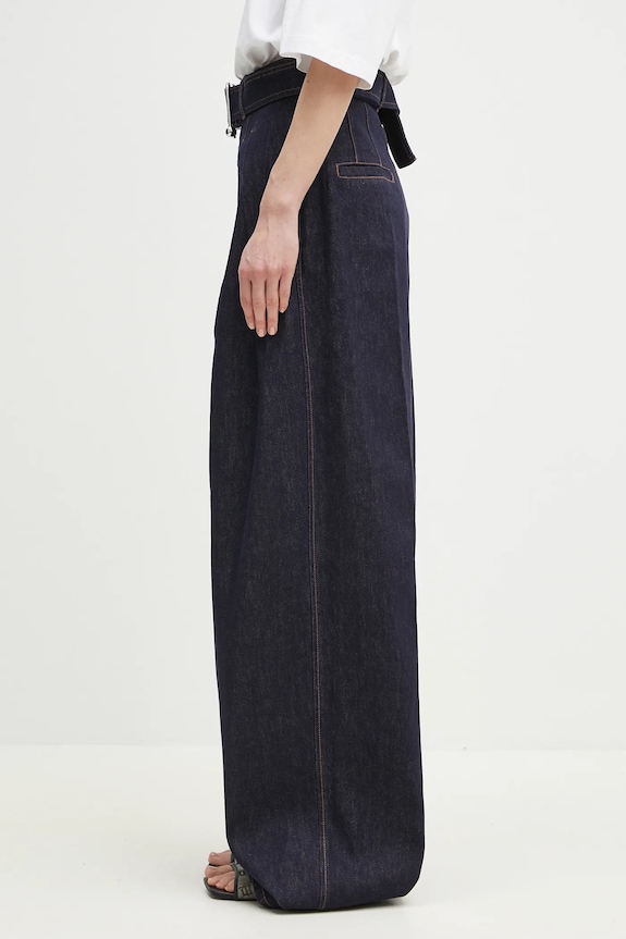 Sportmax jeansy bawełniane Blanc 2512131045600 granatowy SS25