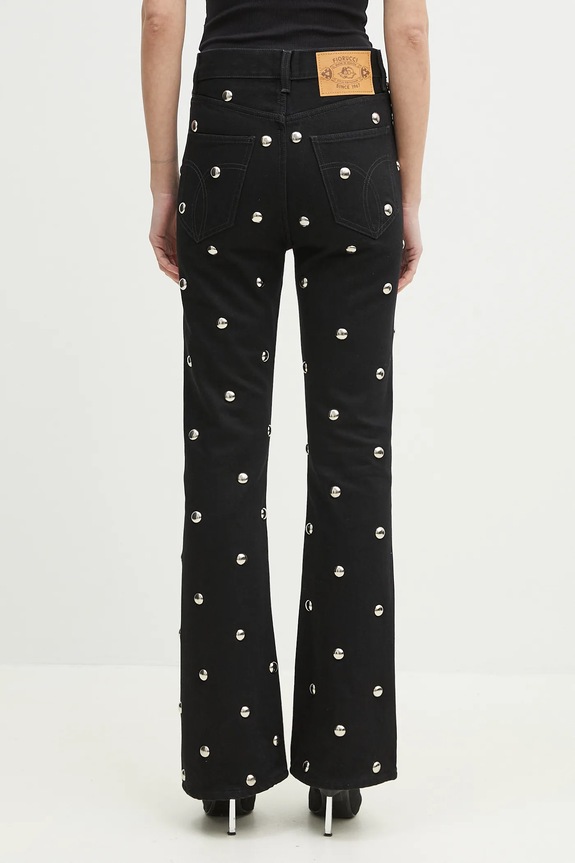 Oblačila Kavbojke Fiorucci Metal Bubble Stud Flared U02SPDJE083DN06DN04 črna