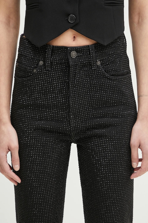 Kavbojke Fiorucci Rhinestone Flared črna U02SPDJE083DN01DN05