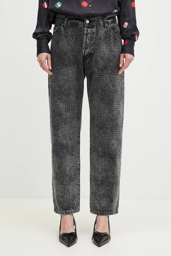 Aries blugi din bumbac Lasered Croc Lilly Jean negru AR3010103
