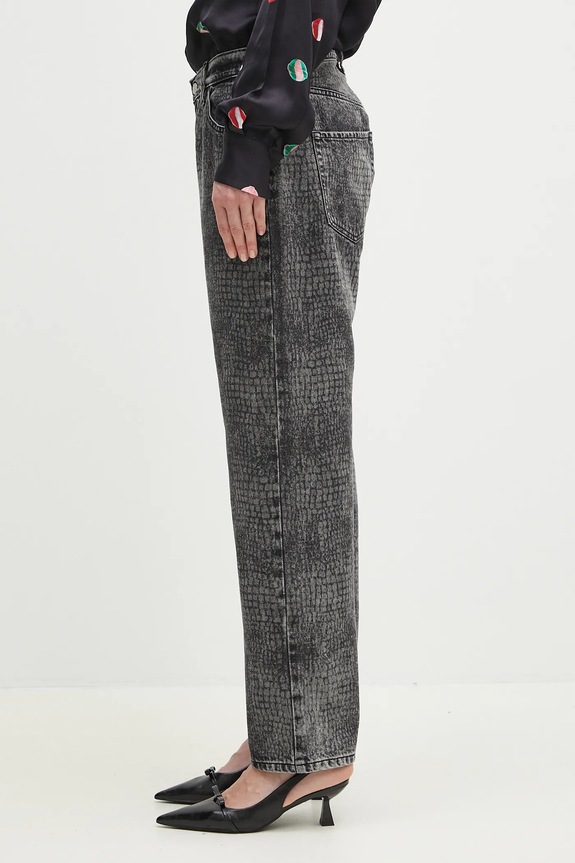 Aries blugi din bumbac Lasered Croc Lilly Jean AR3010103 negru SS25
