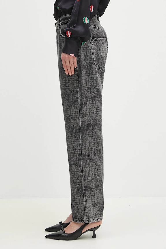 Aries blugi din bumbac Lasered Croc Lilly Jean AR3010103 negru SS25
