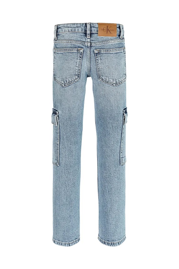 Dievča Detské rifle Calvin Klein Jeans MR STRAIGHT IG0IG02705.PPYA modrá