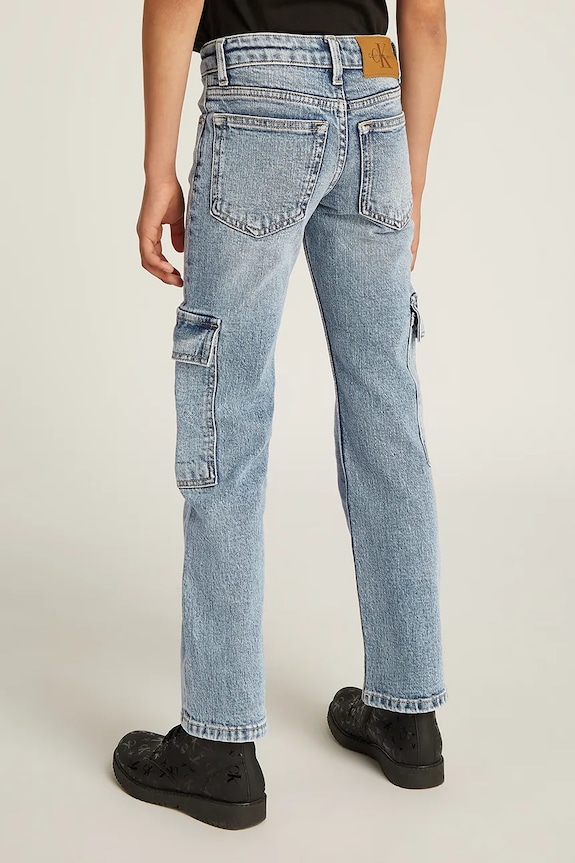 Detské rifle Calvin Klein Jeans MR STRAIGHT modrá IG0IG02705.PPYA