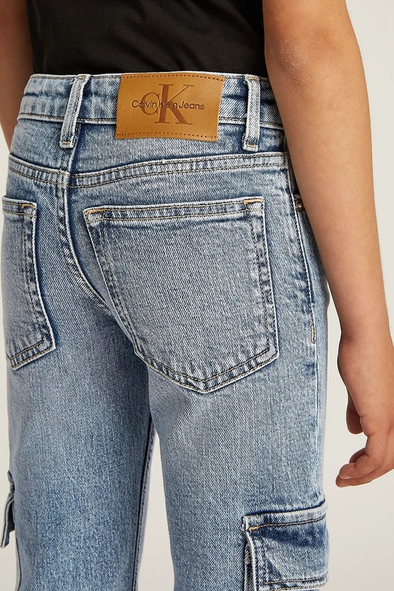 Detské rifle Calvin Klein Jeans MR STRAIGHT IG0IG02705.PPYA modrá