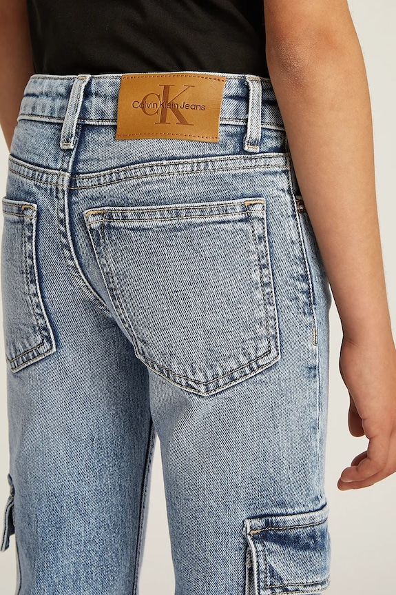 Detské rifle Calvin Klein Jeans MR STRAIGHT IG0IG02705.PPYA modrá