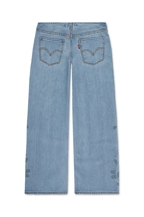 Deklice Otroške kavbojke Levi's LOW RISE BAGGY 4EM262 modra