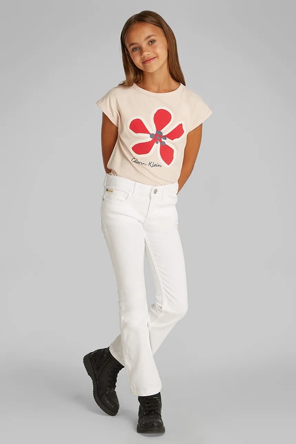 Calvin Klein Jeans jeansy dziecięce FLARE jeansy biały IG0IG02840.PPYA