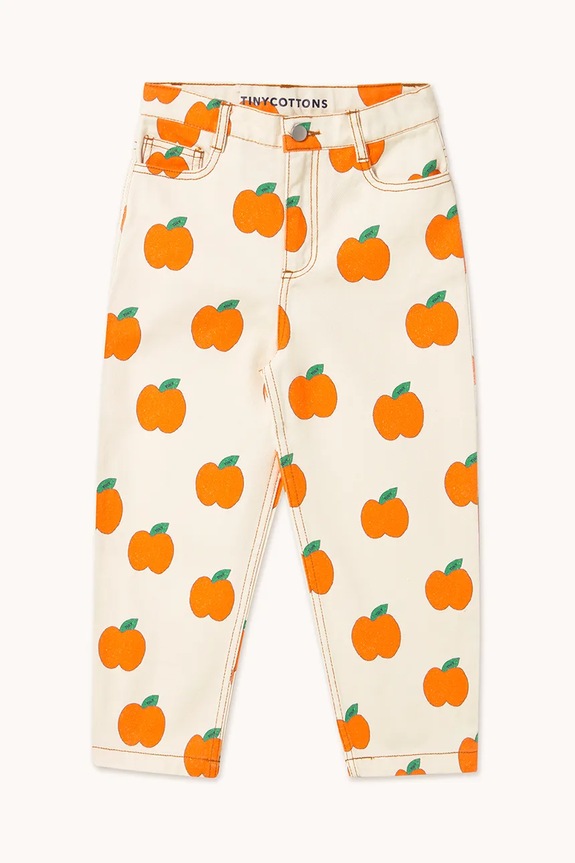 Tinycottons jeansy dziecięce APPLES STRAIGHT JEANS jeansy beżowy SS25.216