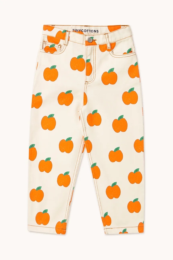 Tinycottons jeansy dziecięce APPLES STRAIGHT JEANS jeansy beżowy SS25.216