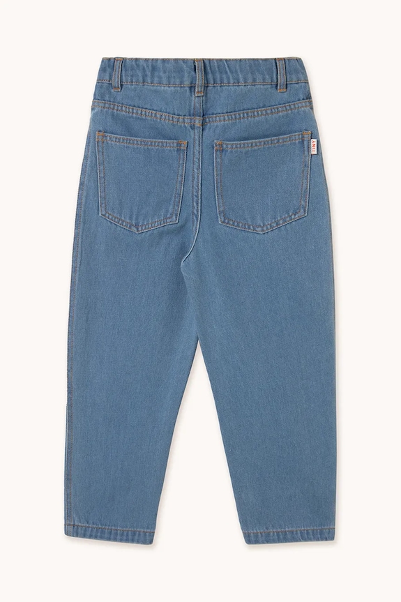 Chłopiec Tinycottons jeansy dziecięce STRAWBERRIES EMBROIDERED JEANS SS25.247 niebieski
