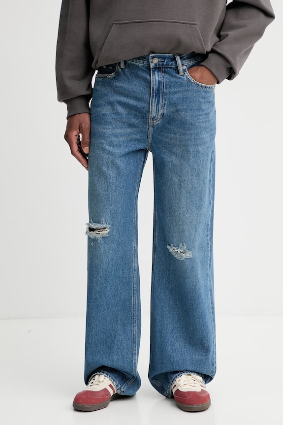 AllSaints jeansy bawełniane LENNY niebieski M011EA