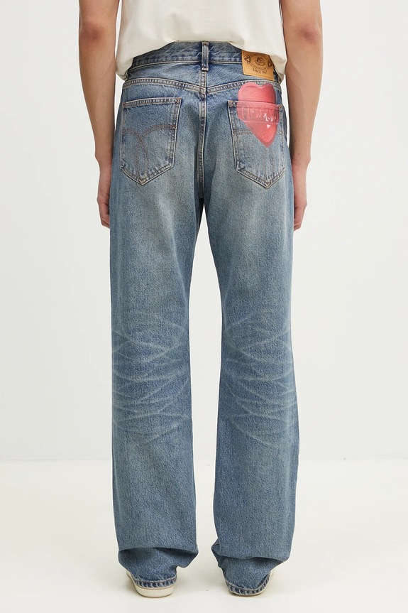 Одежда Джинсы Fiorucci Lollipop Heart Print Straight Fit Jeans U02SPDJE075DN02DN02 голубой