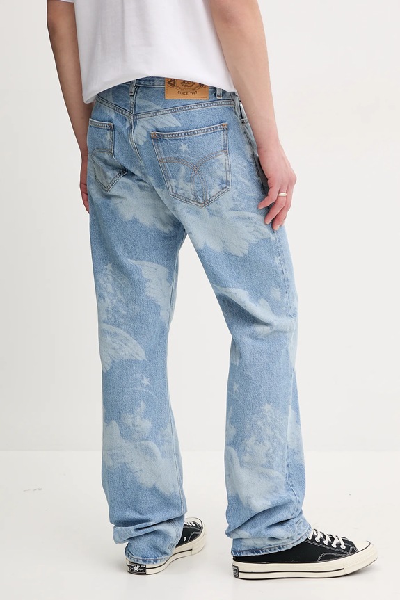 Oblečenie Rifle Fiorucci Angel Print Straight Fit Jeans U02SPDJE075DN03DN02 modrá